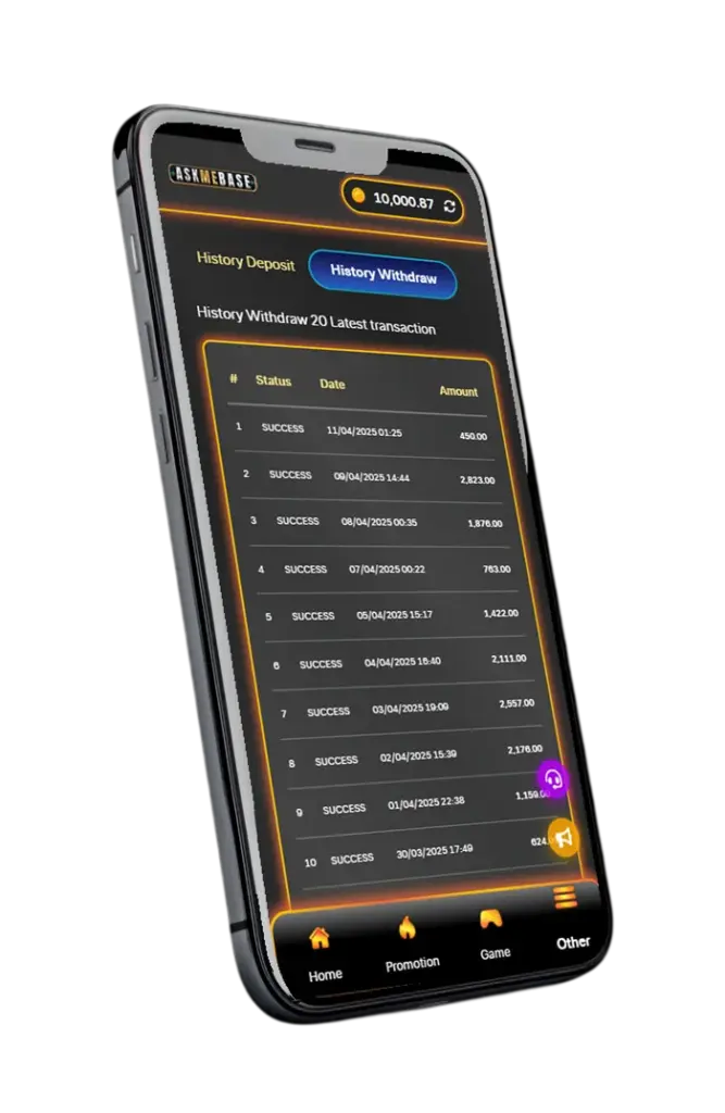 Full Transaction History Players can easily access their deposit and withdrawal records, promoting transparency
